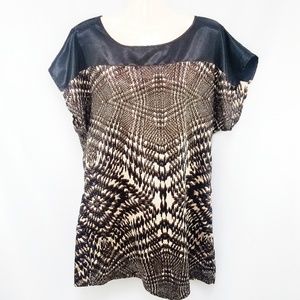 Covington Black/Tan Color Block Tunic S